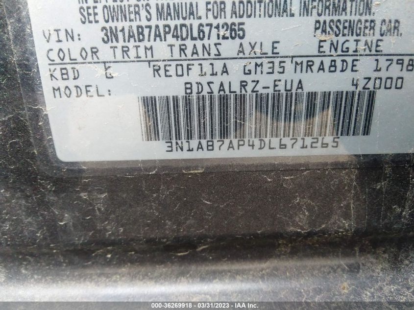 2013 NISSAN SENTRA SR - 3N1AB7AP4DL671265