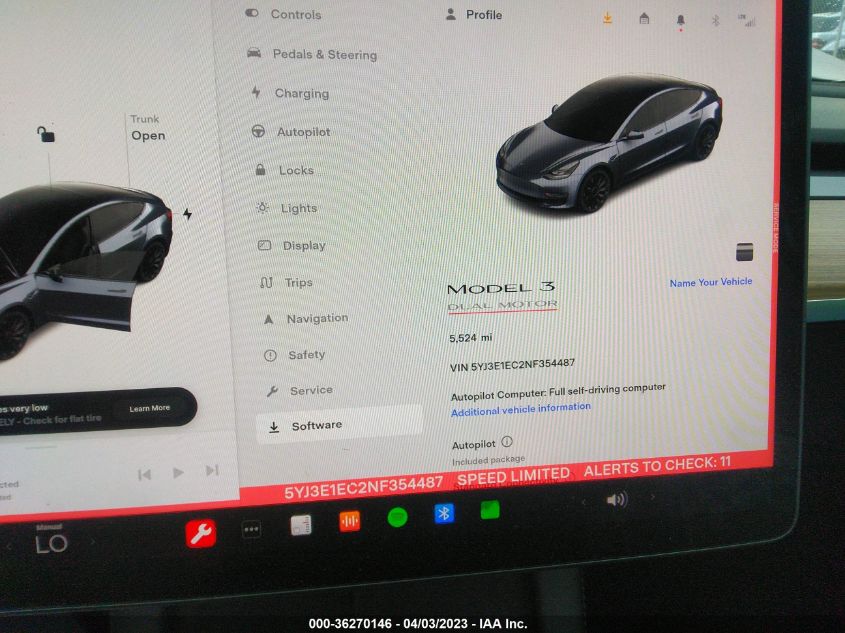 2022 TESLA MODEL 3 PERFORMANCE - 5YJ3E1EC2NF354487