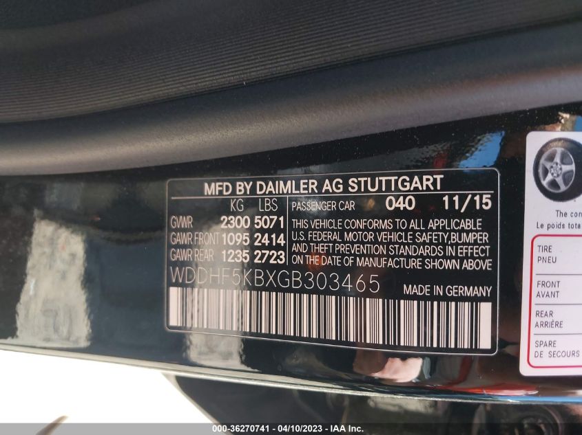 2016 MERCEDES-BENZ E-CLASS E 350 - WDDHF5KBXGB303465