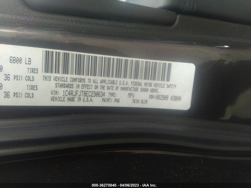 2014 JEEP GRAND CHEROKEE SUMMIT - 1C4RJFJT8EC230634