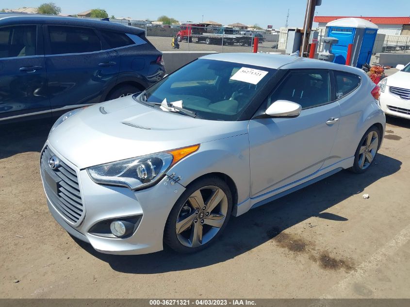 2013 HYUNDAI VELOSTER TURBO W/BLACK INT - KMHTC6AE9DU156694