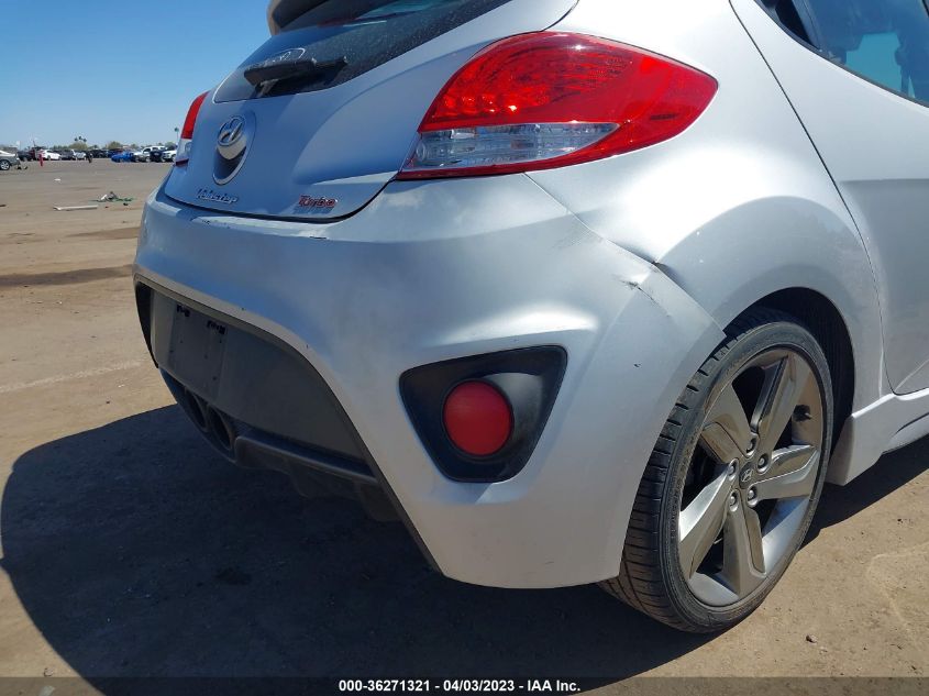 2013 HYUNDAI VELOSTER TURBO W/BLACK INT - KMHTC6AE9DU156694