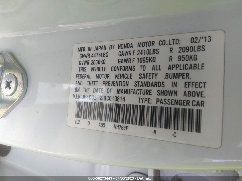 2013 ACURA TSX TECH PKG - JH4CU2F69DC010814