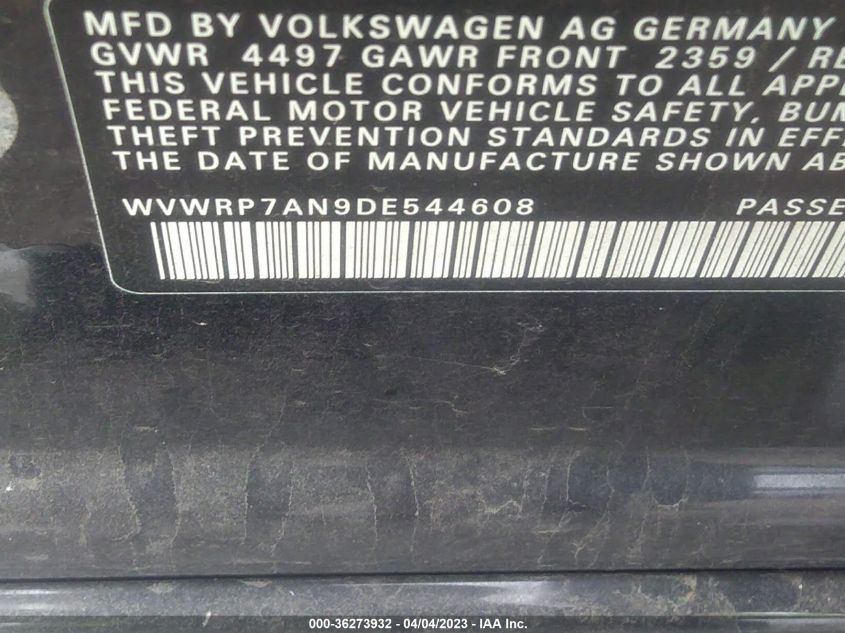 2013 VOLKSWAGEN CC LUX - WVWRP7AN9DE544608