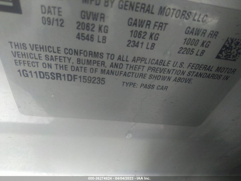 2013 CHEVROLET MALIBU ECO - 1G11D5SR1DF159235