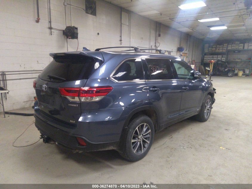 2019 TOYOTA HIGHLANDER HYBRID XLE - 5TDJGRFH1KS078126