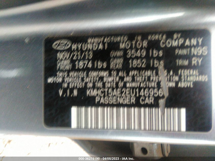 2014 HYUNDAI ACCENT GS - KMHCT5AE2EU146956