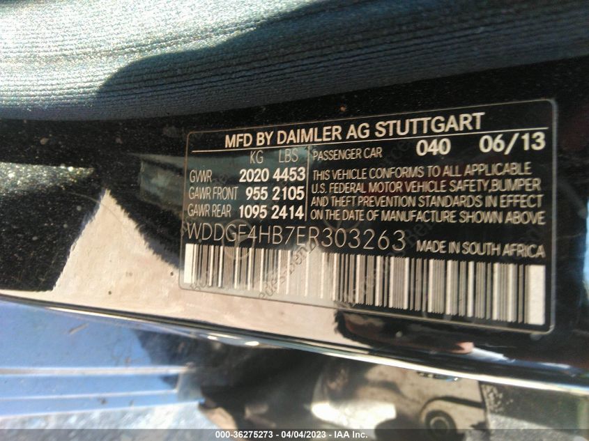 2014 MERCEDES-BENZ C-CLASS C 250 - WDDGF4HB7ER303263