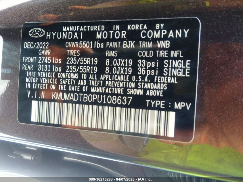 2023 GENESIS GV70 2.5T KMUMADTB0PU108637