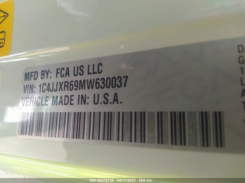 2021 JEEP WRANGLER 4XE UNLIMITED RUBICON 1C4JJXR69MW630037