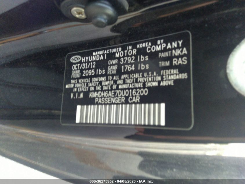 2013 HYUNDAI ELANTRA COUPE GS - KMHDH6AE7DU016200