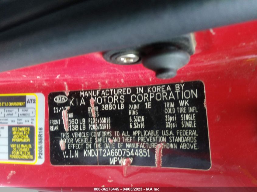 2013 KIA SOUL + - KNDJT2A66D7544851