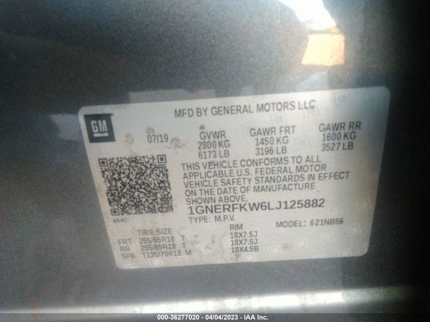 2020 CHEVROLET TRAVERSE LS - 1GNERFKW6LJ125882
