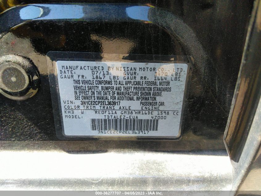 2014 NISSAN VERSA NOTE SV - 3N1CE2CP2EL363917