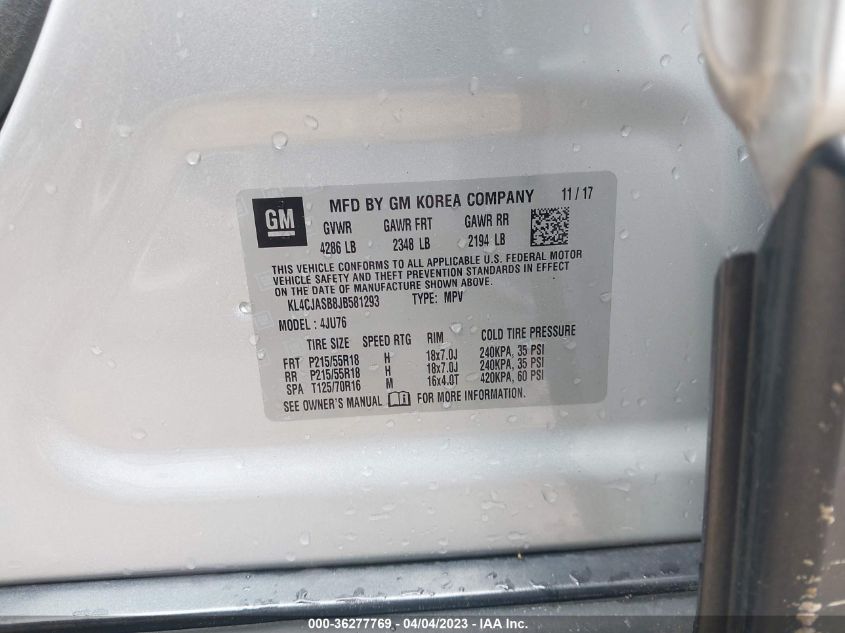 2018 BUICK ENCORE PREFERRED - KL4CJASB8JB581293