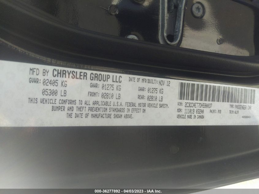 2013 CHRYSLER 300 300C - 2C3CCAET7DH590037