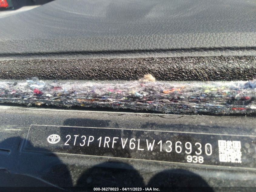 2020 TOYOTA RAV4 XLE - 2T3P1RFV6LW136930