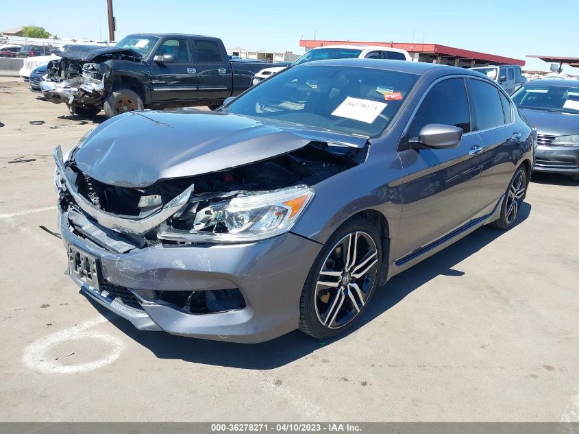 2016 HONDA ACCORD SEDAN SPORT - 1HGCR2F55GA160978