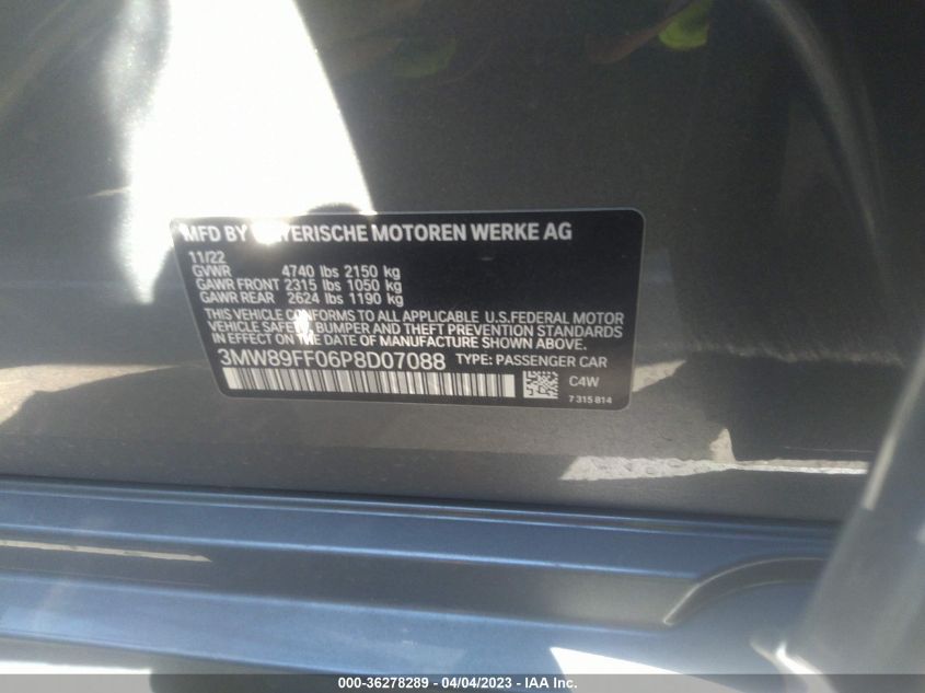 2023 BMW 3 SERIES 330I XDRIVE - 3MW89FF06P8D07088