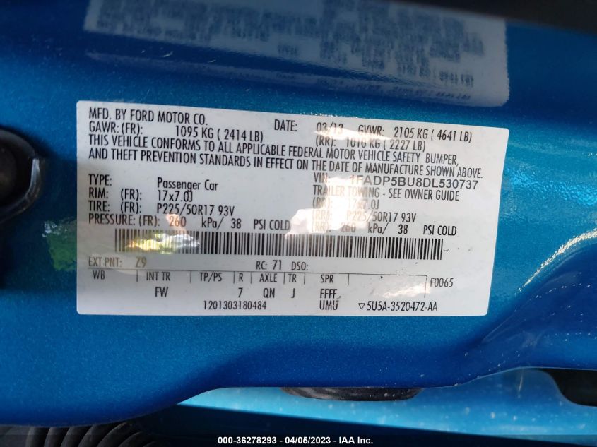 2013 FORD C-MAX HYBRID SEL - 1FADP5BU8DL530737