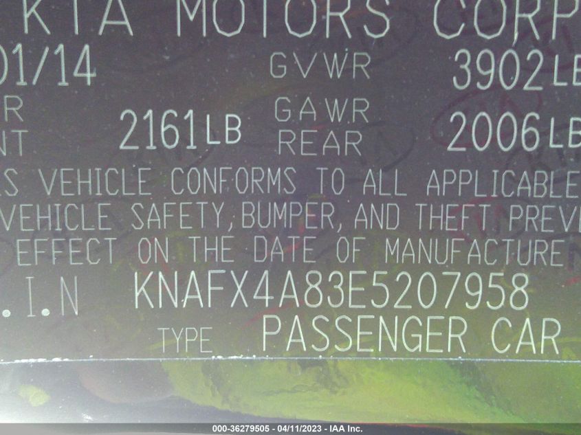2014 KIA FORTE EX - KNAFX4A83E5207958