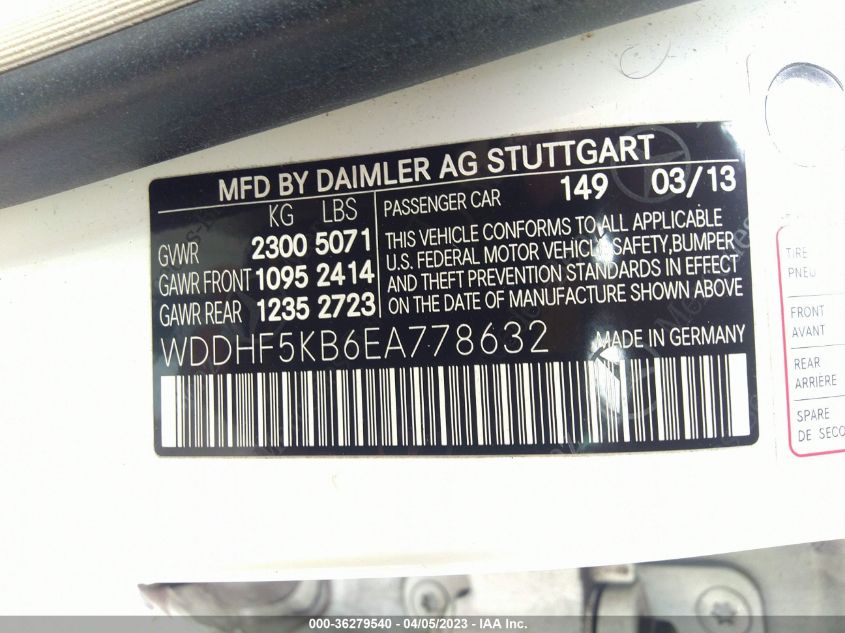 2014 MERCEDES-BENZ E-CLASS E 350 - WDDHF5KB6EA778632