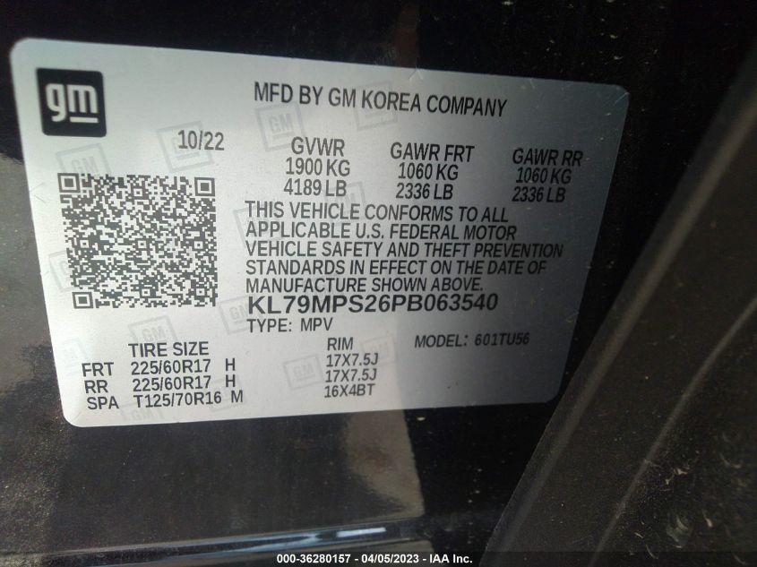 2023 CHEVROLET TRAILBLAZER LT - KL79MPS26PB063540