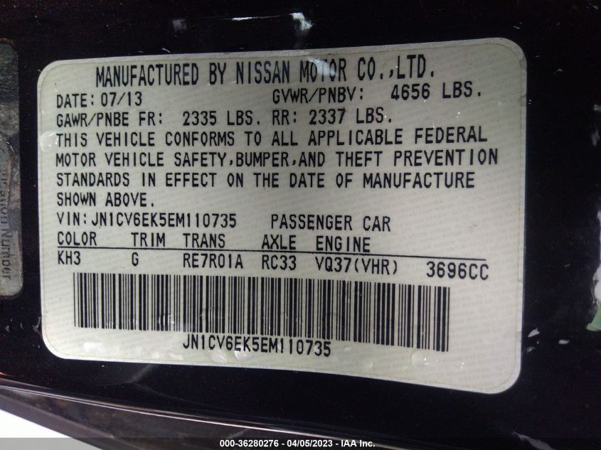 2014 INFINITI Q60 COUPE JOURNEY - JN1CV6EK5EM110735