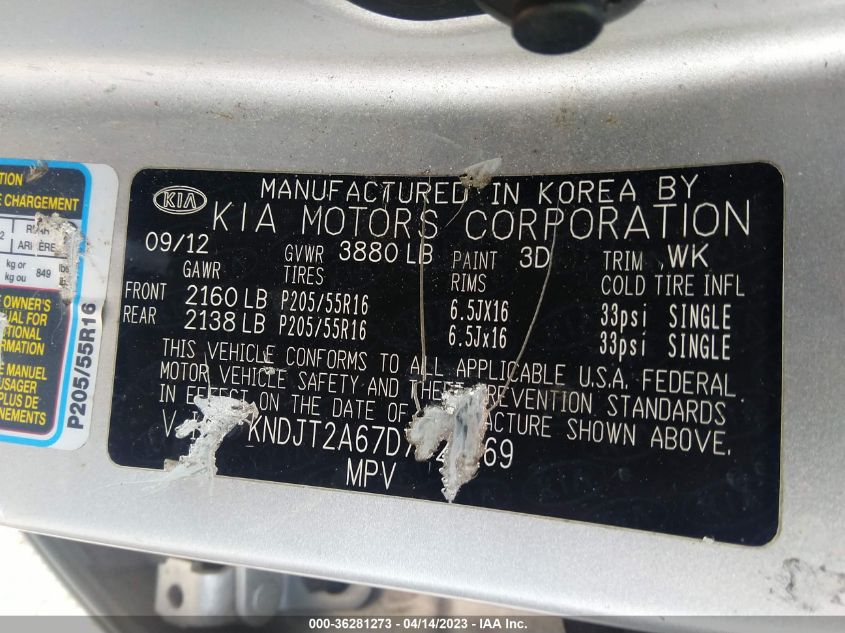 2013 KIA SOUL + - KNDJT2A67D7521269