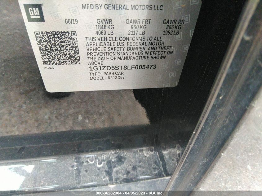 2020 CHEVROLET MALIBU LT - 1G1ZD5ST8LF005473