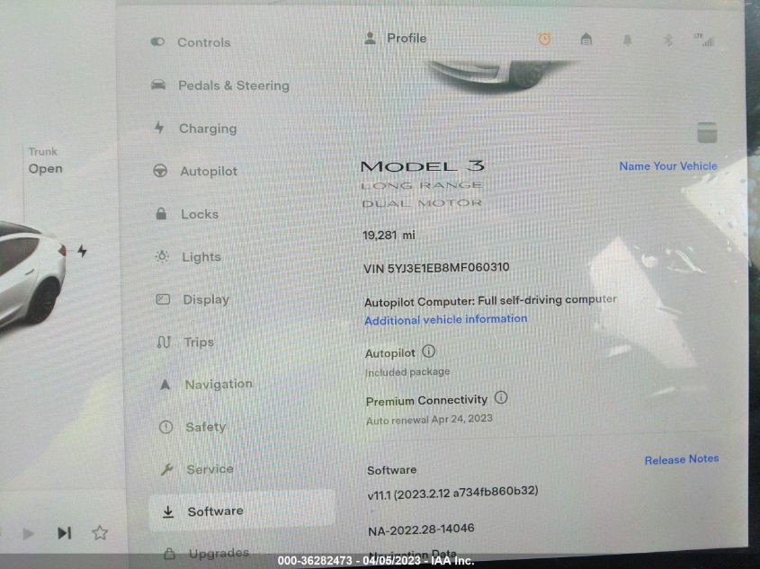 2021 TESLA MODEL 3 LONG RANGE - 5YJ3E1EB8MF060310