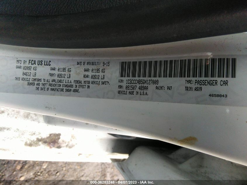2016 CHRYSLER 200 LIMITED - 1C3CCCAB5GN127009