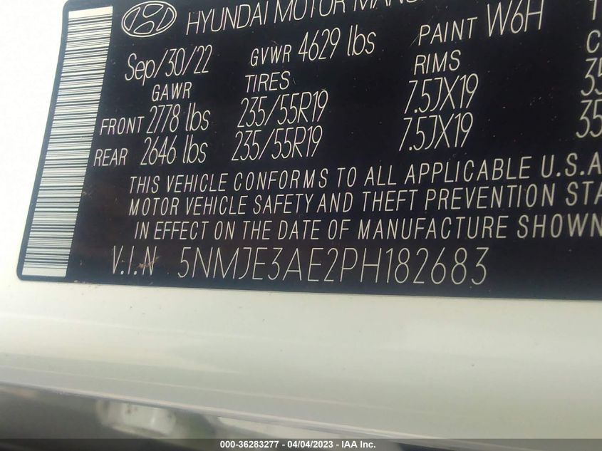 2023 HYUNDAI TUCSON LIMITED - 5NMJE3AE2PH182683