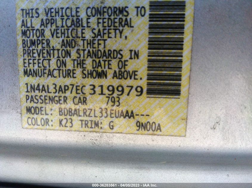 2014 NISSAN ALTIMA 2.5 - 1N4AL3AP7EC319979