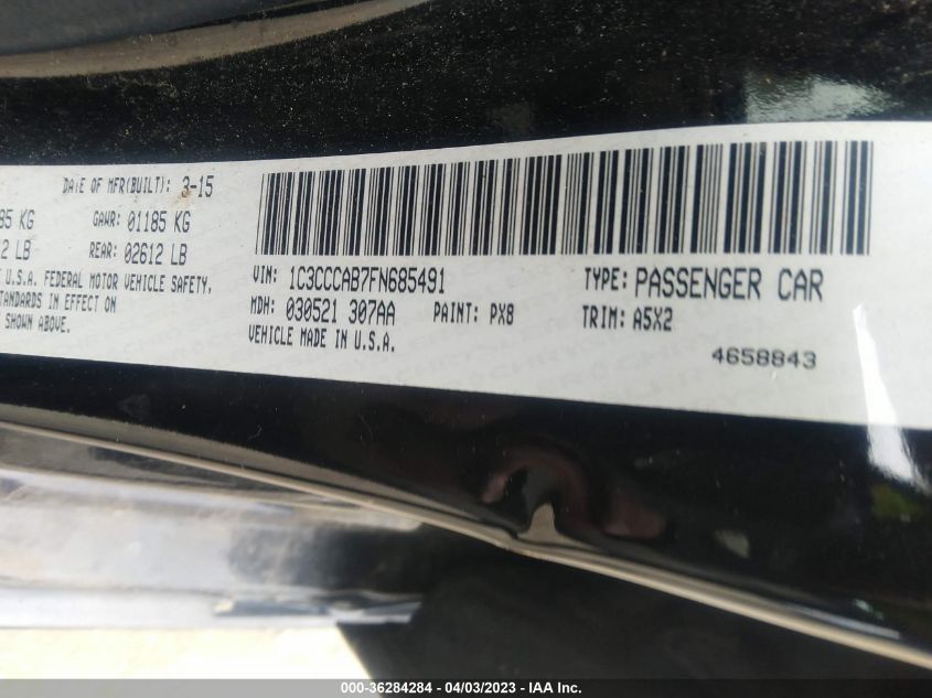 2015 CHRYSLER 200 LIMITED - 1C3CCCAB7FN685491