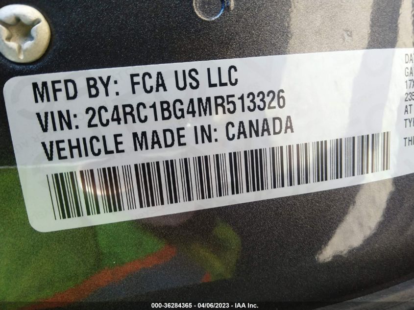 2C4RC1BG4MR513326 2021 CHRYSLER PACIFICA, photo no. 9