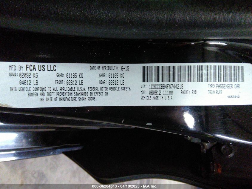 2015 CHRYSLER 200 S - 1C3CCCBB4FN744219