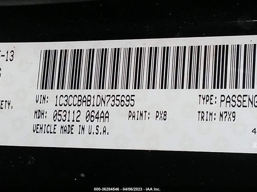 2013 CHRYSLER 200 LX - 1C3CCBAB1DN735695