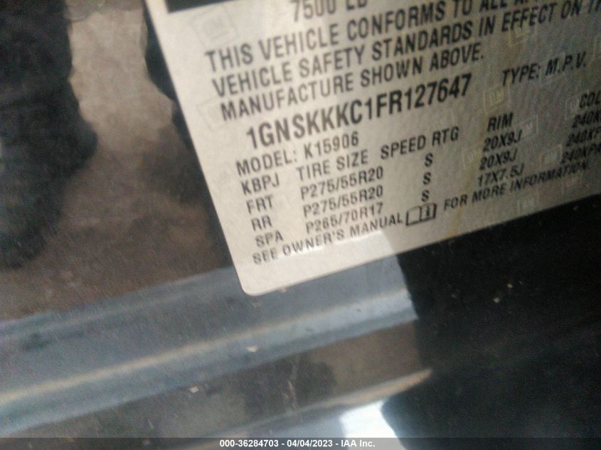 2015 CHEVROLET SUBURBAN LTZ - 1GNSKKKC1FR127647