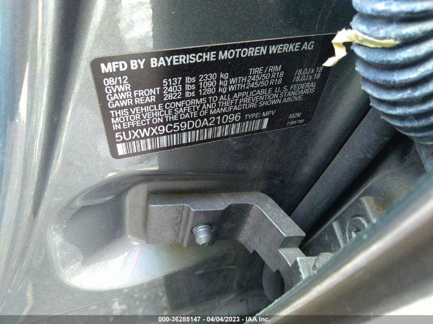 2013 BMW X3 XDRIVE28I - 5UXWX9C59D0A21096