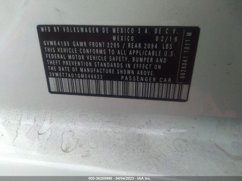 2016 VOLKSWAGEN GOLF GTI SE - 3VW5T7AU1GM046822
