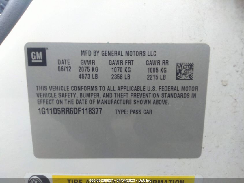 2013 CHEVROLET MALIBU ECO - 1G11D5RR6DF118377