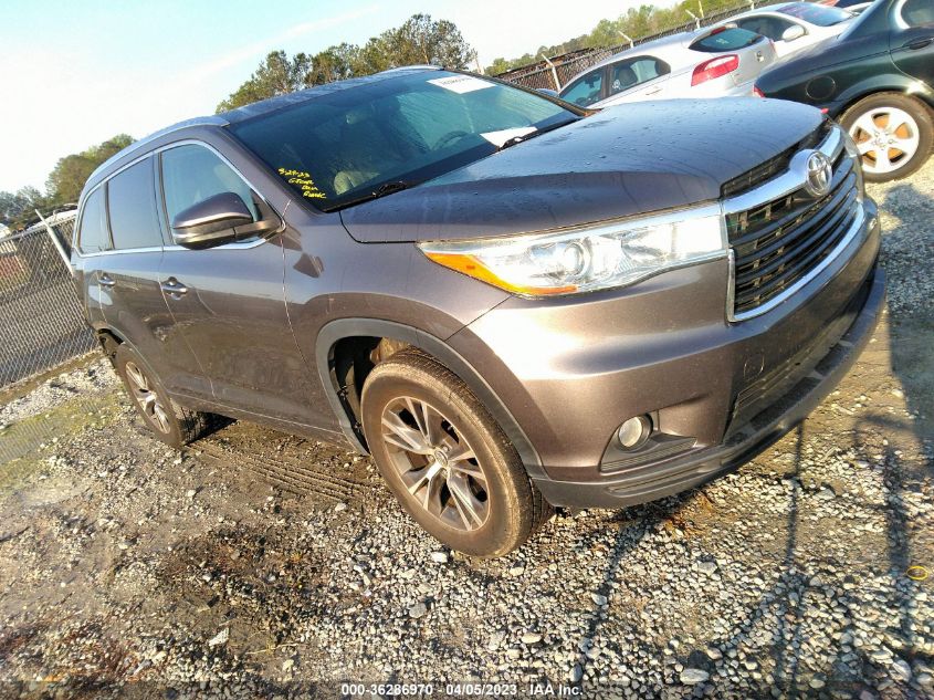 2016 TOYOTA HIGHLANDER XLE - 5TDKKRFH1GS150792