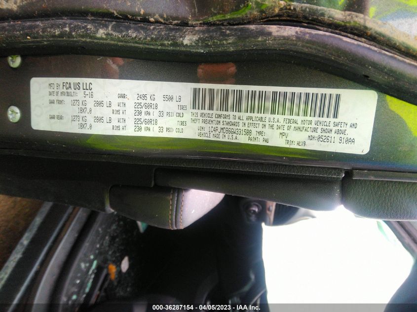2016 JEEP CHEROKEE HIGH ALTITUDE - 1C4PJMDB6GW331588