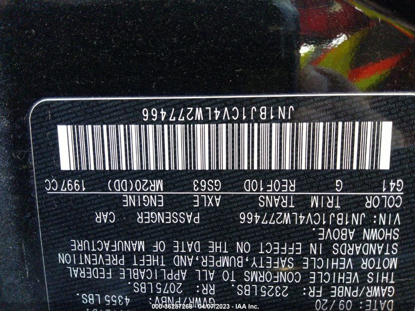 2020 NISSAN ROGUE SPORT S - JN1BJ1CV4LW277466