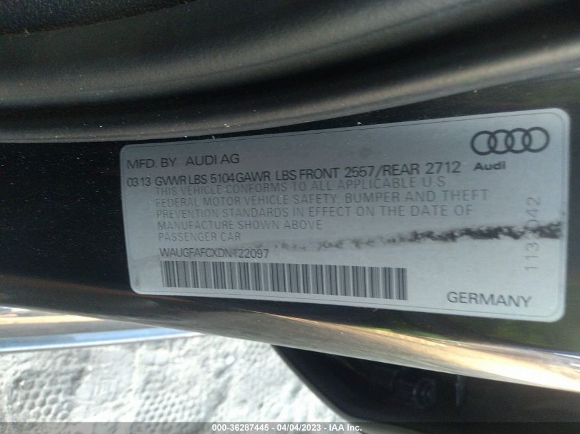 2013 AUDI A6 2.0T PREMIUM PLUS - WAUGFAFCXDN122097