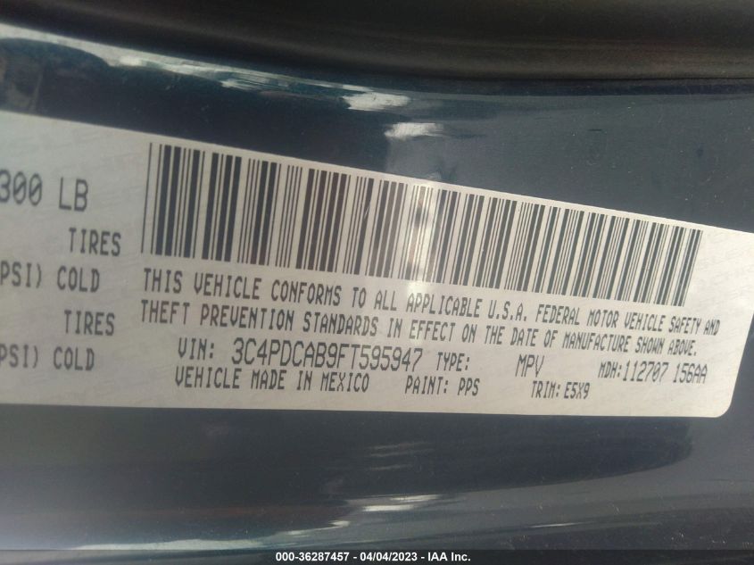2015 DODGE JOURNEY AMERICAN VALUE PKG - 3C4PDCAB9FT595947