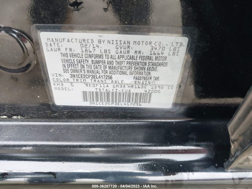 2014 NISSAN VERSA NOTE S PLUS - 3N1CE2CP3EL417256