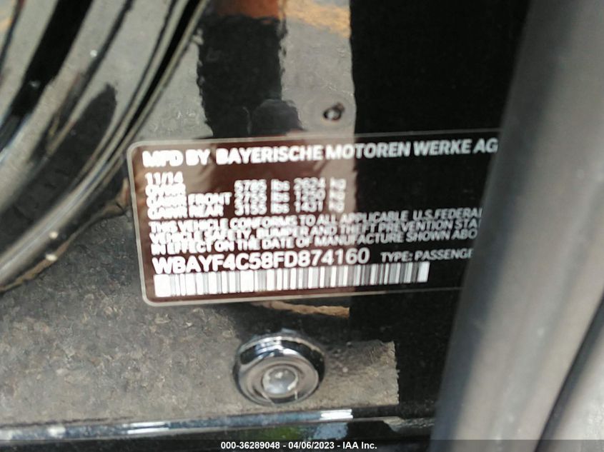 2015 BMW 740LI XDRIVE WBAYF4C58FD874160