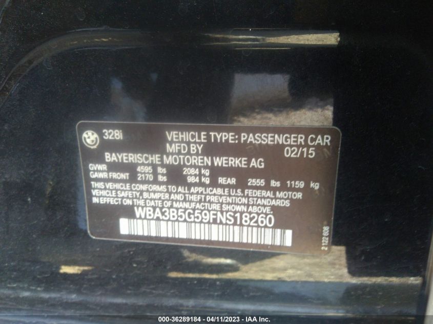 2015 BMW 3 SERIES 328I XDRIVE - WBA3B5G59FNS18260